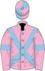 Pink, light blue cross belts and armlets, light blue and pink quartered cap