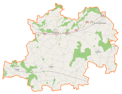 Mapa konturowa powiatu gostyńskiego, u góry po prawej znajduje się punkt z opisem „Borek Wielkopolski”