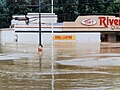 Tom's Riverside, a grocery store at 632 Broad Street, in New Bethlehem, PA, in July 1996 during the flooding.