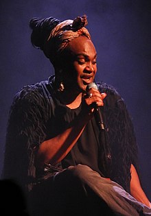 Zaachariaha Fielding sings "Nina" at an Electric Fields concert in Adelaide, South Australia