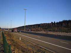 Fragment drogi E 42 na nowo wybudowanej autostradzie A 27 w Belgii.