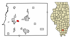 Location of Buckner in Franklin County, Illinois.