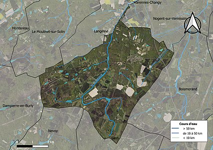 Carte orthophotographique de la commune en 2016.