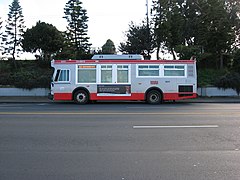 The 53 Southern Heights was served by short 30-foot (9.1 m) buses, seen here in January 2008.