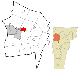 Location in Chittenden County and the state of Vermont.