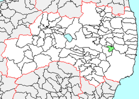 滝根町の県内位置図