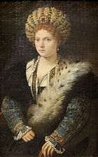 Titien (1490-1576), Portrait d'Isabella d'Este, 1534-1536, Venise.