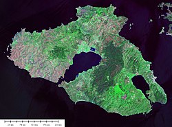 莱斯沃斯岛的衛星圖片