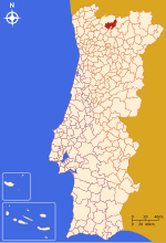 Boticas Portugalin kartalla