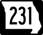 Route 231 marker