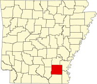 Locatie van Drew County in Arkansas