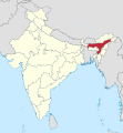 Lage des indischen Bundesstaates Assam