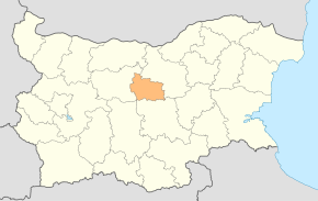 Harta regiunii Gabrovo în cadrul Bulgariei
