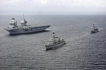 HMS Queen Elizabeth on sea trials in June 2017