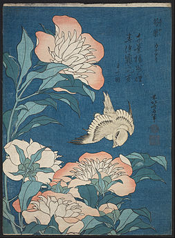 Potonike in kanarček Kačō-ga Hokusaija, c. 1834