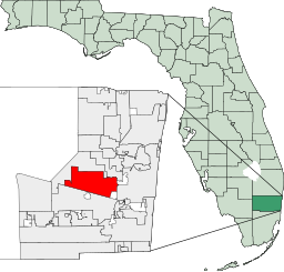 Geografiskt läge i Broward County och delstaten Florida