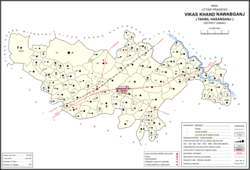 Map showing Arjunamau (#067) in Nawabganj CD block