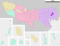 Vị trí của Sumida ở Tokyo