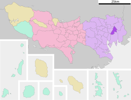 Situering van Sumida in de prefectuur Tokio