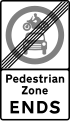 End of restrictions associated with a pedestrian zone