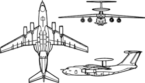 Orthographically projected diagram of the Beriev A-50.