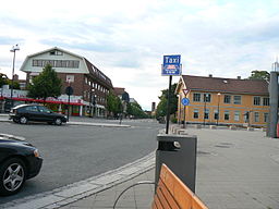 Gatumiljö i Lillestrøm, nära järnvägsstationen.