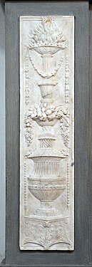 Renaissance margent on the San Lorenzo Tabernacle, by Desiderio da Settignano and Baccio da Montelupo, 1461, marble, Basilica of San Lorenzo, Florence, Italy