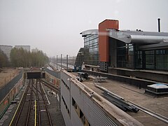 Nieuw metrostation met de metrotunnel naar Beekkant.