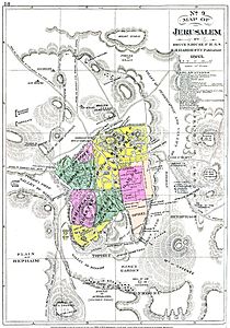 Een kaart uit 1883 van de Oude Stad met zijn wijken