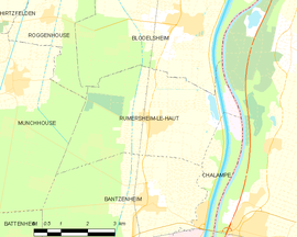 Mapa obce Rumersheim-le-Haut