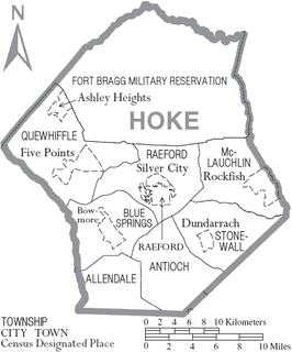 Kaart van Hoke County