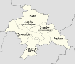 Głogówin piirikunnan kartta (Głogówin kaupunki ”Głogów (gmina miejska)”)