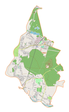 Mapa konturowa gminy Chełmek, w centrum znajduje się punkt z opisem „Chełmek”