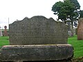 Gravestone of John Gemmell. He was a surgeon to the American Royal Reformers, fighting with the regular army in the American War of Independence.