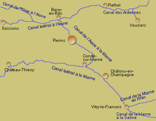 Das Kanalsystem in der französischen Region Champagne-Ardenne