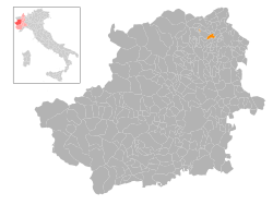 Elhelyezkedése Torino térképén