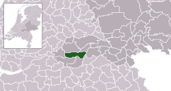 Highlighted position of Neerijnen in a municipal map of Gelderland