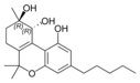 Strukturformel (–)-trans-Cannabitriol.