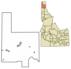 Location of Clark Fork in Bonner County, Idaho.