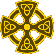 A Celtic cross with trefoil knots