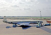 Comet 4 of East African Airways at London Heathrow in 1964