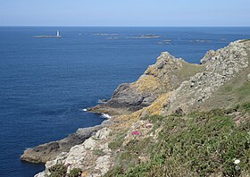 Vue de l'archipel Les Hanois depuis la pointe de Pleinmont