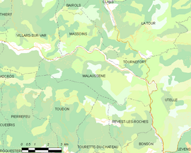Mapa obce Malaussène