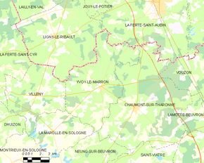 Poziția localității Yvoy-le-Marron