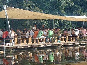 Floß auf dem Main bei Lichtenfels