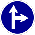 Straight ahead or right turn primited