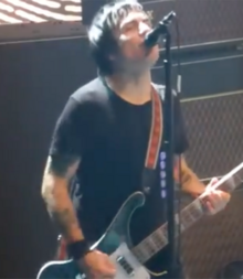 Johansson performing with Against Me! in 2017