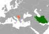 Location map for Iran and Serbia.