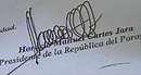 Firma di Horacio Cartes