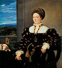 『エレオノーラ・ゴンザーガの肖像』 1536年 - 1538年頃 ウフィツィ美術館